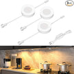 WOBANE LED Puck Lights,Hardwired Under Cabinet Lighting with Switch,DIY Shelf Light for Kitchen,Display,Bookcase,Pantry,Linkable,Recessed & Wall Plug in,Warm White 3000K,120V,Set of 3