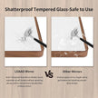 LOAAO 55X30 Inch Bathroom Mirror with Wood Grain Colored Metal Frame, Rounded Rectangle Metal Framed Bathroom Mirror, Anti-Rust, Hangs Horizontally or Vertically, Tempered Glass