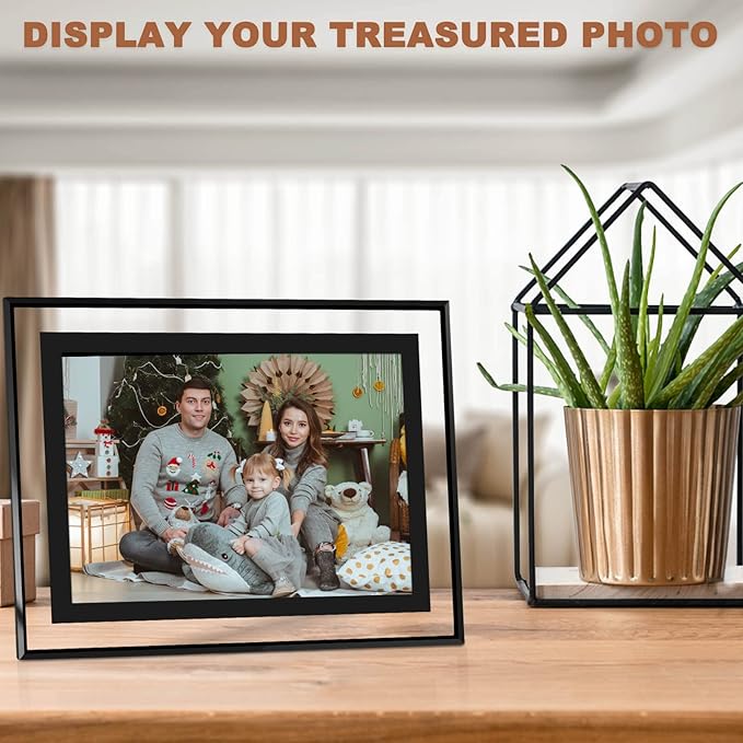 IZIDDO 8x10 Picture Frames Set of 2, Black Glass Photo Frame, Only for Tabletop Display, Gift Picture Frame, Horizontally or Vertically (8x10, Black)