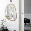 sawsile Irregular Wall Mirror for Bathroom,Wood Asymmetrical Rustic 24x36 inch Farmhouse Vanity Unique Nature Decorative Large Mirror for Entryway,Bedroom,Living Room,Washroom
