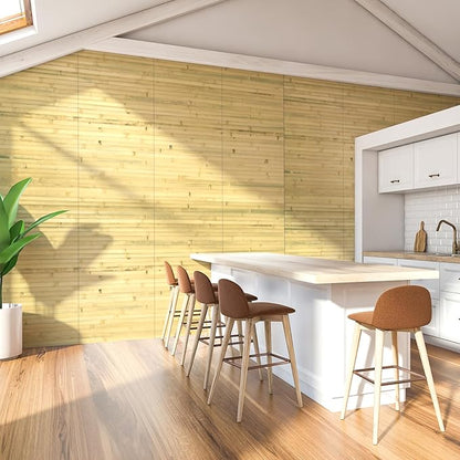 Art3d Natural Bamboo Wall Panel for Interior Wall Decor, Renewable Pole Wrap Wainscoting Paneling for Wall Ceiling Furniture Cabinet Office, 12 x 96 Inch - Natural, 1-Pack