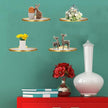 Cityelf Floating Shelves Wall Mounted Wall Decor Iron Glass Hanging Shelf Home Decor Set of 3 Display Ledge Shelves for Living Room Bedroom Office-Gold