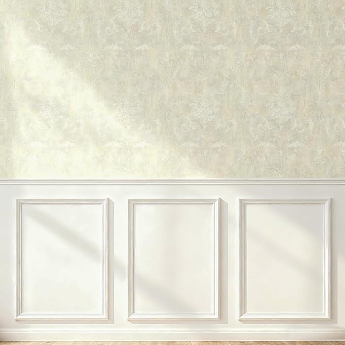 Peel and Stick Wainscoting Panels, 3 Set 20"x27" Wall Molding + 2pcs Chair Rail Trim, Pre-Cut Self Adhesive Premade Molding Panel for Bathroom Hallway Door Nursery Wall, Ready to Assemble