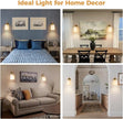 Battery Operated Wall Sconce Set of Two, Pleated Fabric Rechargeable Wireless Wall Sconces with 13000mAh Bulb & Dimmable, Battery Sconces Wall Light Decor Set of 2 for Living Room, Gold