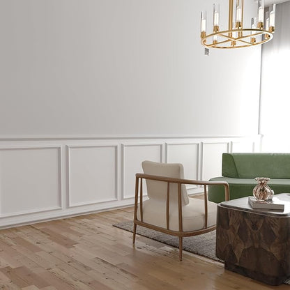 12 Set Accent Wall Molding Kit Premade Wainscoting Panels Wall Molding Peel and Stick Panel White Pre Cut Trim for Walls Picture Frame Molding for Home Decoration(20 x 20 Inch)