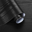 Ismoon Black Contact Paper Peel and Stick Wallpaper 17.5''x472''Wood Grain Contact Paper for Cabinets and Drawers Removable Self-Adhesive Modern Renter Friendly Wallpaper for Desk Countertops Vinyl