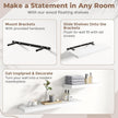 16 Inch Floating Shelves for Wall Set of 2, 8