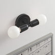 BRIGHTTIA Luna Duo 2 Light Wall Sconce - Mid Century Modern Fixture for Wall & Ceiling - Minimalist Edison Lamp for Hallway and Bathroom Vanity - Matte Black (BW0026-2B)