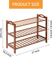 3 Tier Bamboo Shoe Rack, Shoe Shelf Shoes Rack Shoe Organizer for Closet, Entryway, Bedroom, Living Room, Front Door, Studio, Bathroom