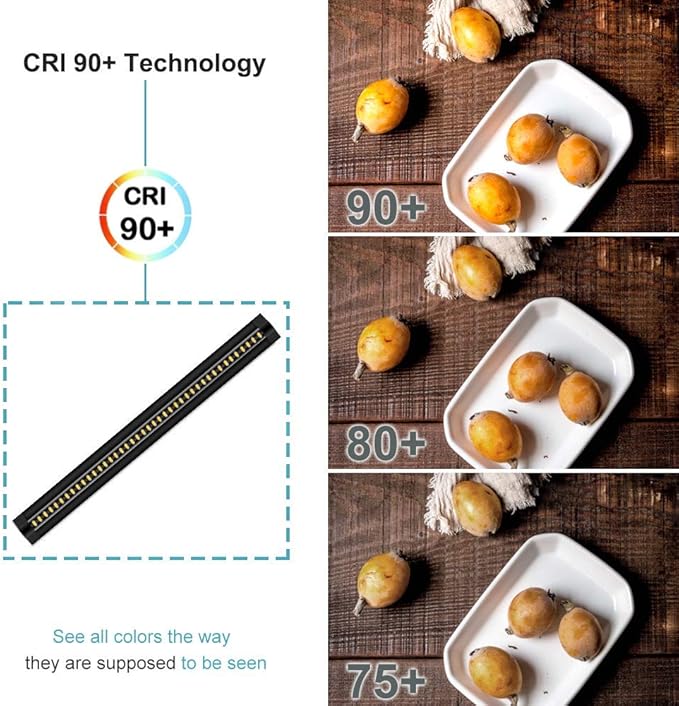 inShareplus 3 Pack 13 inch LED Under Cabinet Lighting, Dimmable, Natural White 4500K, CRI90+, 450Lumens, DC 12V Ultra Thin Under Counter Kitchen Lighting for Kitchen, Shelf, Cupboard, Black