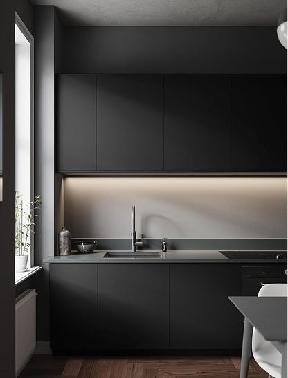HeloHo Solid Black Wallpaper Matte Textured Peel and Stick Wall Paper Modern Self Adhesive Removable Waterproof Contact Paper for Living Room Bedroom Decor 394"X17.3"