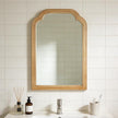 Wood Framed Bathroom Mirror for Wall, 20X30 Inch Rustic Wood Frame Wall Mirrors Decorative for Living Room, Vanity, Bedroom, Entryway and Farmhouse, Tempered Glass, Shatterproof