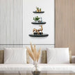 Cityelf Floating Shelves Wall Mounted Wall Decor Iron Glass Hanging Shelf Home Decor Set of 3 Display Ledge Shelves for Living Room Bedroom Office-Black