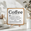 Funny Coffee Bar Decor – Rustic Wooden Sign for Coffee Station or Shelf, CoffeeShop Plaque, Funny Java Bar Decor for Home Cafe or Kitchen Counter 5.9x5.9inch