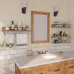 22.5 inches Bathroom Shelves Over Toilet for Wall, Floating Shelves with Storage Basket Paper Holer for Kitchen Living Room, Bedroom & Classroom, Set of 3 (Nature Wood)