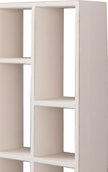 SOFE Small White Shadow Box with Shelves, Wall Shelving Unit 9-Compartments, Freestanding or Wall Mounted Curio Cabinet, Knick Knack Display Shelf, Wood Floating Cube Shelves for Walls, Collectibles