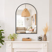 Arched Wall Mirror 30x20 Inch Black Bathroom Vanity Mirror with Metal Frame, Modern Arch Mirror for Bedroom, Living Room, Entryway, Wall Mounted Decorative Mirror
