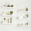 Nursery Book Shelves Set of 6, White Metal Floating Shelves for Wall, 16 Inch Scalloped Book Shelf for Kids Room, Bathroom, Bedroom, Playroom Wall Decor & Storage
