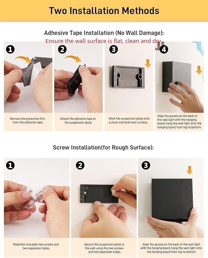 Wall Sconces Set of Two - Wireless Wall Light, Rechargeable Wall Sconce Battery Operated with Adjustable Color Temperature 3000K-7000K Wall Lights for Bedroom, Indoor Sconces Wall Decor Set of 2