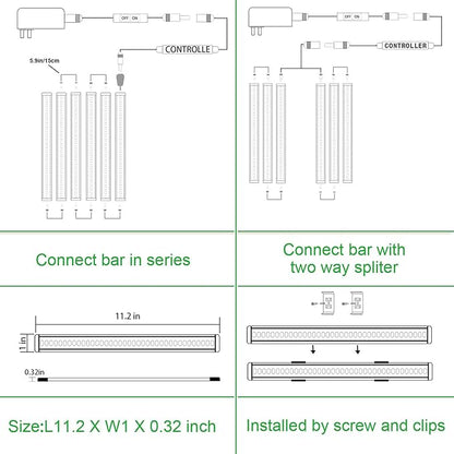 AIBOO LED Under Counter Light Rigid Bar Kit, Plug in Corded 12V LED Under Cabinet Lighting Dimmable with Switch for Counter Shelf Showcase Display Lighting (6 Panels,Daylight White)