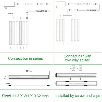 AIBOO LED Under Counter Light Rigid Bar Kit, Plug in Corded 12V LED Under Cabinet Lighting Dimmable with Switch for Counter Shelf Showcase Display Lighting (6 Panels,Daylight White) (Pack of 2)