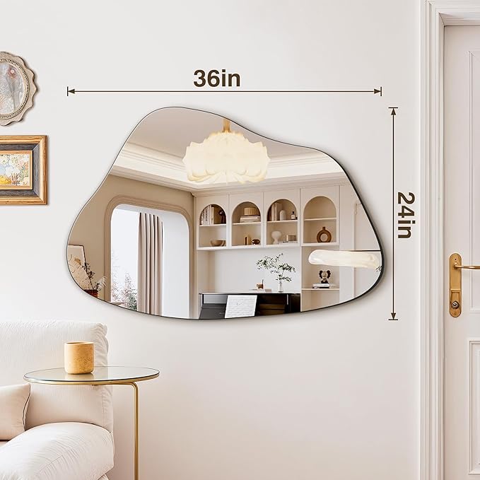 FICTOR Irregular Asymmetrical Wall Mirror, 36