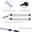 AIBOO LED Under Counter Light Rigid Bar Kit, Plug in Corded 12V LED Under Cabinet Lighting Dimmable with Switch for Counter Shelf Showcase Display Lighting (6 Panels,Daylight White)