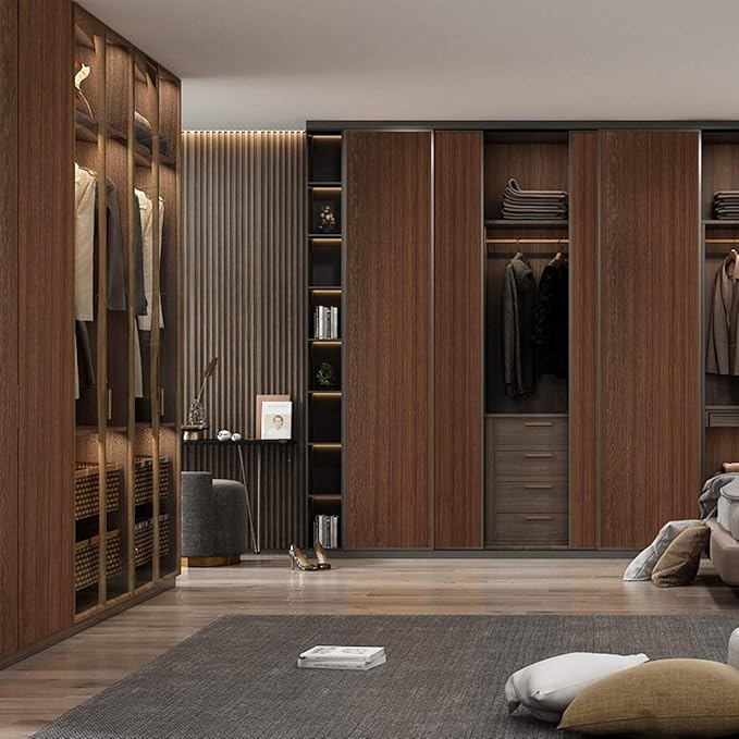 Brown Wood Grain Contact Paper Thick Walnut Wood Wallpaper Peel Stick Walnut Wood Look Wall Paper Removable Adhesive Waterproof Wall Covering Decoration Countertop Table Counter Vinyl Wrap 32x78inch