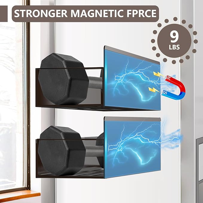 Magnetic Spice Rack Organizer for Fridge Seasoning Organizer for Kitchen storage with Screw Magnetic Shelf with Hook for Refrigerator and Oven (6pack-Bronze)