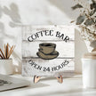 Coffee Bar Sign Plaque, Vintage Farmhouse Coffee Station Decor – 24 Hours Open Bar Plaque for Cafe, Home or Office, Rustic Kitchen Wall Art, CoffeeShop Accessories