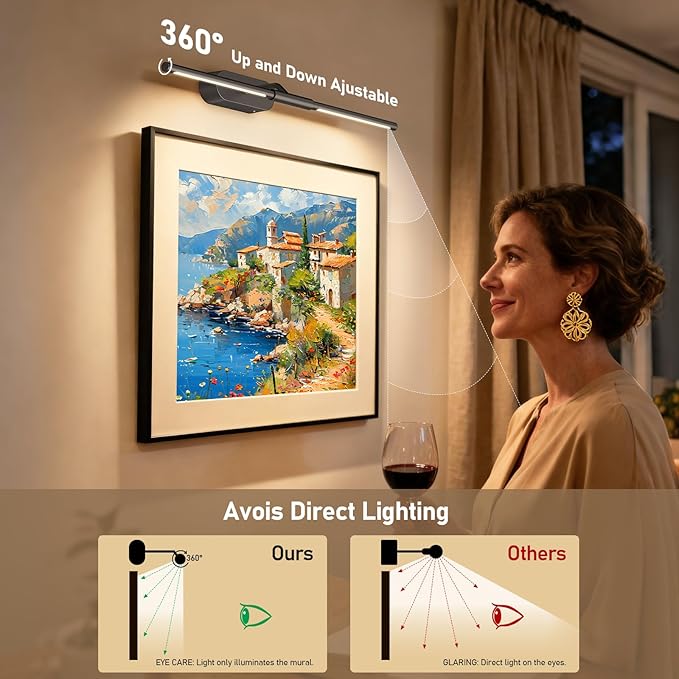 Glendan Wireless Picture Light for Wall: 24