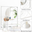 White Circle Wall Mirror, Square Wall Mounted Mirror Set Round Modern Art Decorative Mirrors for Living Room Bathroom 24x24 Inch Decor