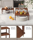 Cabinet Organizer Shelf(Set of 3),Bamboo Kitchen Counter Shelves for Countertop and Cabinet,Stackable Shelf Spice Racks,Large (Brown)