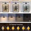 Black Picture Lights Battery Operated 16” Frame Light Rechargeable Gallery Lighting Remote Wireless Art Light for Painting Dimmable Display Lights with Timer Wall Sconce for Portrait Dartboard