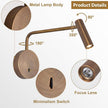 ZEROUNO Wall Mounted Reading Light for Bedroom, Hardwired Sconces with Switch LED 3000K Bedside Reading Lamp (Bronze)