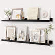 Dreamland Picture Ledge Shelf for Wall, Floating Shelves Set of 2, 32 Inch Long Floating Shelves with Lip for Living Room, Bedroom, Bathroom, Kitchen, Black