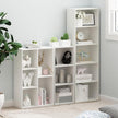 Furinno LUDER Book Shelf, 3-Cube Bookshelf, Bookcase with Open Shelves, 9.3 x 12 x 31.5, for Living Room, Bedroom, Home Office, White