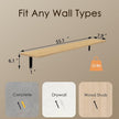 DINZI LVJ Long Wall Shelves, 55.1Inch Wall Mounted Shelves Set of 2, Extra Large Storage Ledges with Sturdy Metal Brackets for Living Room, Bathroom, Bedroom, Kitchen, Natural