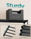 SONGMICS Shoe Rack, 5-Tier Shoe Organizer, Metal Storage Shelf, Upright or Upside Down, for 20-25 Pairs, Stackable, for Entryway, 11.8 x 36.2 x 35.4 Inches, Black ULSA305BH01