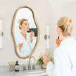 JJUUYOU Irregular Mirrors for Wall Asymmetrical Bathroom Mirror 30