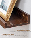 Axeman Oak Picture Ledge Shelf, 24 Inch Floating Shelves Set of 2, Solid Oak Wood Wall Shelves with Lip, Wall Decor Storage for Bedroom Living Room Bathroom Kitchen Nursery Photo Picture, Walnut