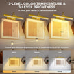 13'' Picture Light for Wall, 5200 mAh Battery Operated Picture Light with Remote & Timer for Wall Art - 3 CCT Dimmable LED, Brass Finish