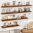 Vivelove 10 Inch Deep Floating Shelves 10 inch Long, 10 x 10 Wide Wall Shelves with Invisible Brackets, for Bedroom Bathroom Living Room Kitchen Office, Farmhouse Home Decor, Set of 2, Rustic Brown