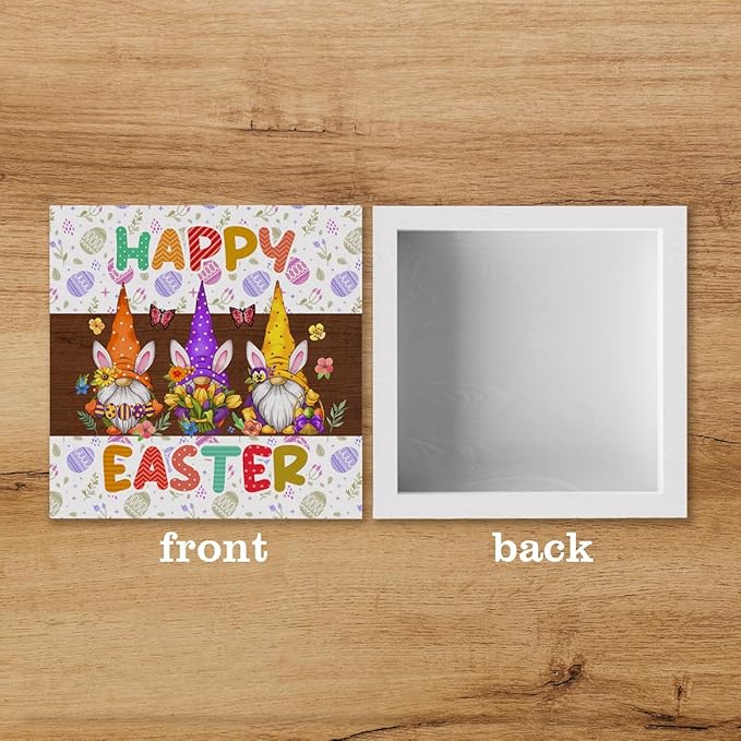 Easter Decorations Indoor Easter Party Gnomes Decorations Farmhouse Easter Gnomes Sign for Home Room Badroom Bathroom Office Table Mantle Desk Decor