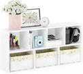 Furinno LUDER Book Shelf, 7-Cube Bookshelf, Bookcase, 9.4 x 19.5 x 41.7, for Living Room, Bedroom, Home Office, White