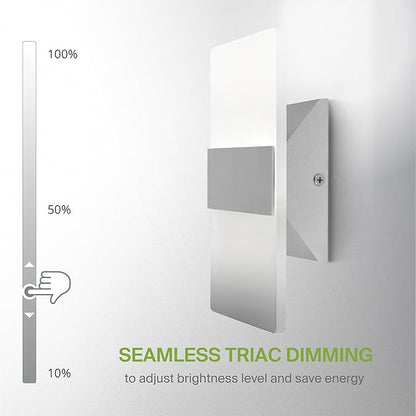 ASD LED Indoor Wall Mount Light Fixture - 8 Inch 10W Modern Interior Brushed Nickel Dimmable Wall Sconce Light - ETL 2700K-5000K Adjustable - Hallway, Bedroom LED Wall Lights