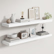 Fun Memories Rustic Real Wood Floating Shelves, 8 Inch Deep Floating Shelf Wall Mounted, 36