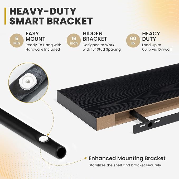 36 Inch Floating Shelves, 9.3