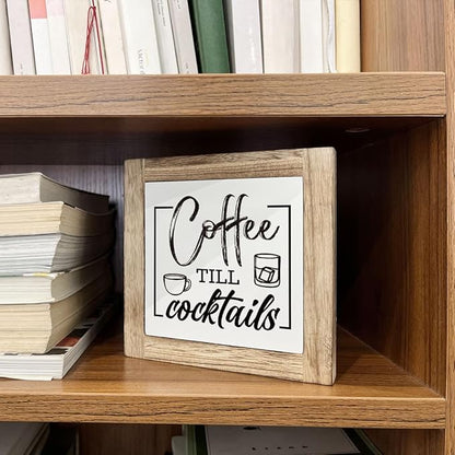 Rustic Coffee Bar Sign - Wooden Block Set, Perfect for Home or Kitchen Decor, Coffee Lover Gift