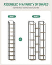 10 Tiers Vertical Shoe Rack, Narrow Shoe Tower, Tall Shoes Shelf with 2 Hooks, Adjustable Shelves, Corner Shoes Shelves for Small Spaces, Entryway, Living Room, Greige SR11205B